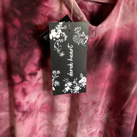 Women's NWT Derek Heart purple Pink tie dye cross back knit cozy top size XL - Picture 4 of 6
